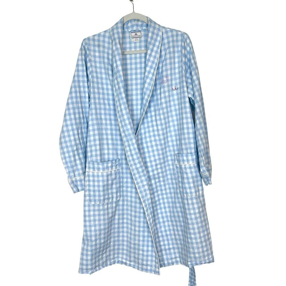 Blue Checkered Women's Robe - Picture 3 of 13